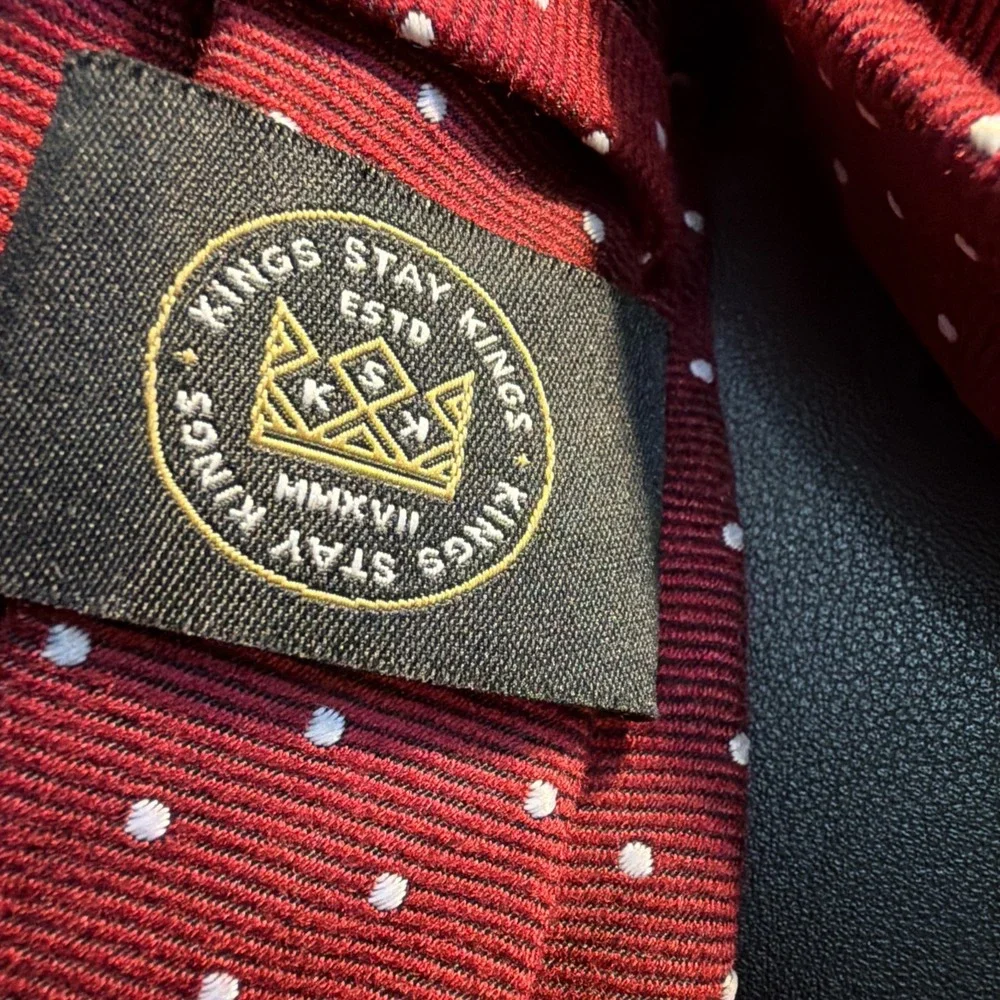 Kings Stay Kings Men's Red And White Polka Dot Necktie!